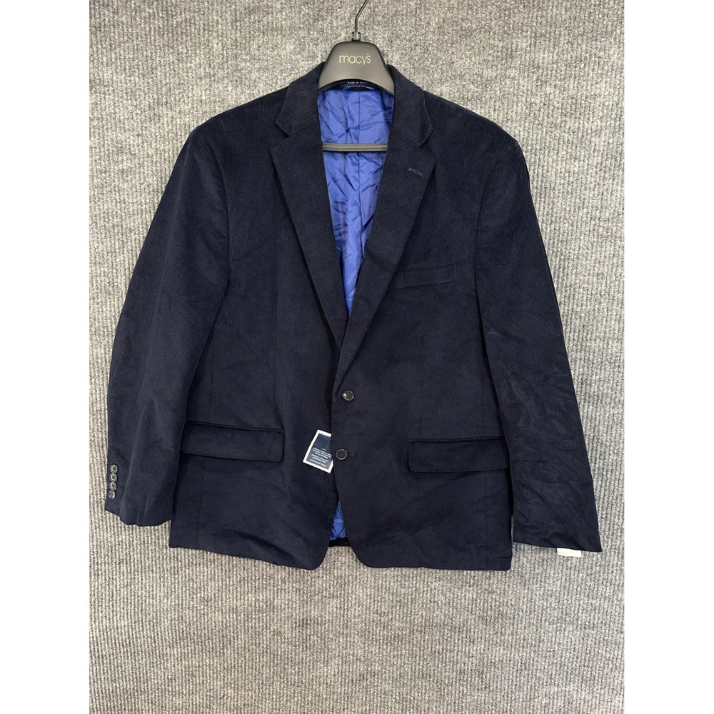 Club Room Sport Coat Mens 44R Navy Blue New Stretch Corduroy Blazer TLRR1PRW0001